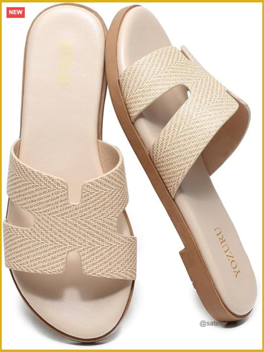 Leather Flat Sandals Open Toe Slip On Slides Dressy Summer Casual